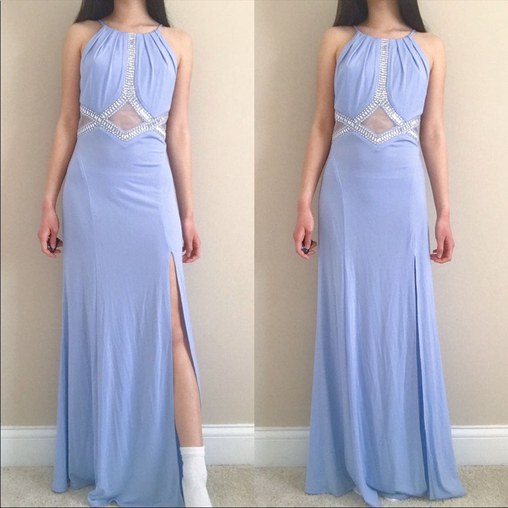 Baby Blue Diamond Maxi Dress